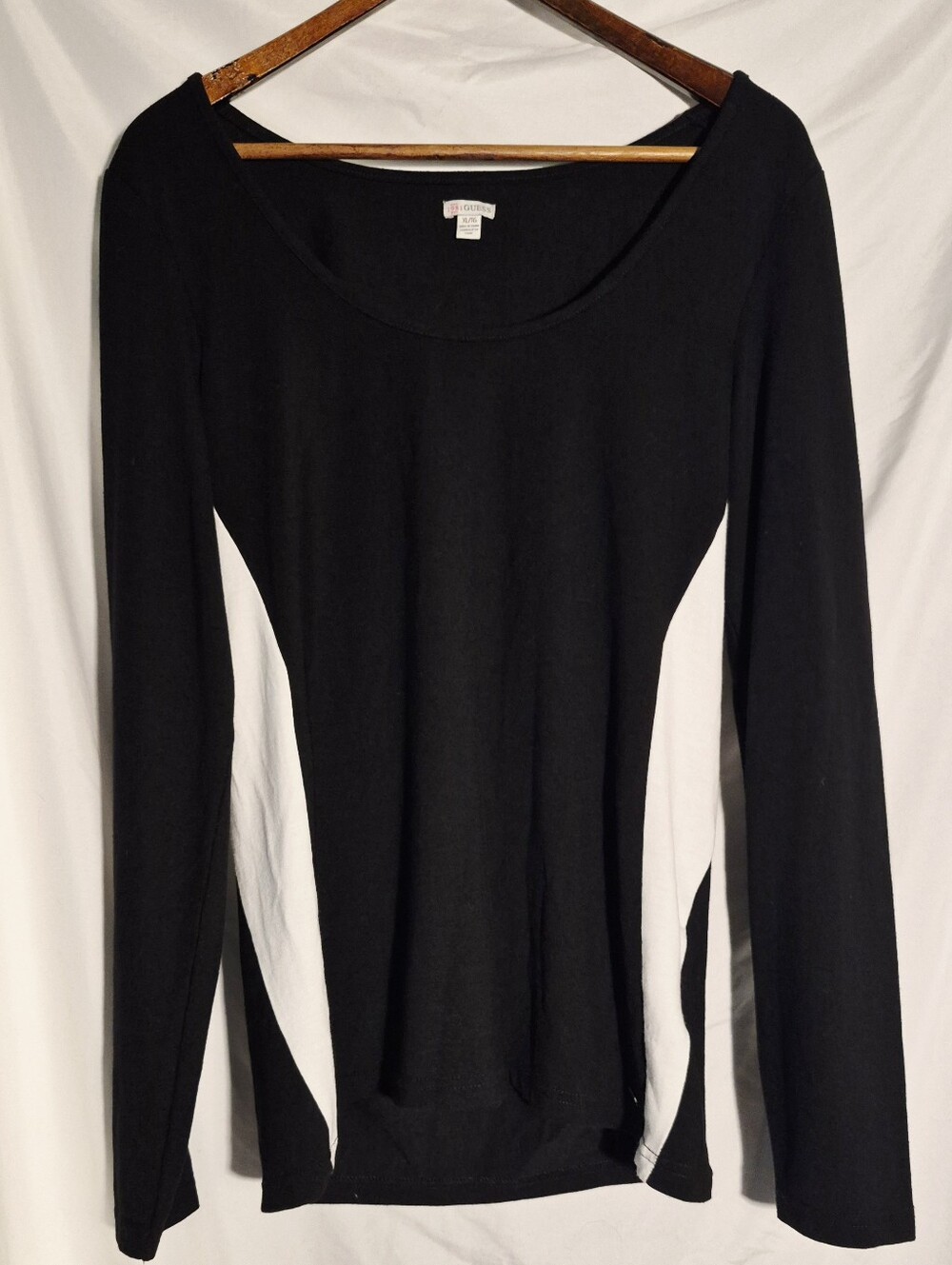 Guess Black Long Sleeve Top with White Side Panels
